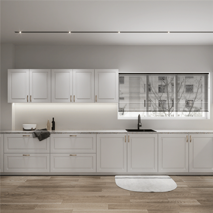 White Wood Grain Kitchen Cabinets price